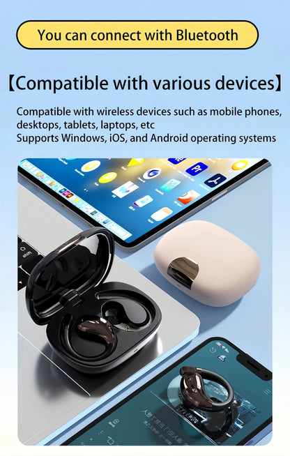 Bluetooth 6.0 OWS Earphone Sport Wireless Headphone HD Call Earbud 30dB ENC Noise Cancelling 40H Playtime for Gym Running Gaming