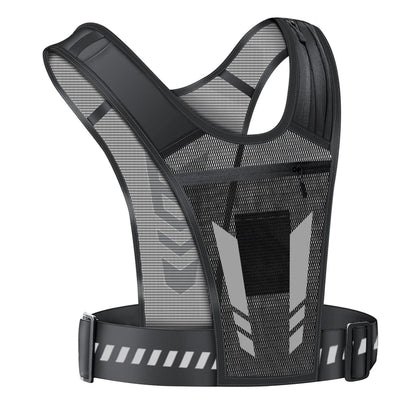 Reflective Running Phone Holder Vest for Men and Women, Jogging, Walking, Exercise,Gym, Workout, 1Pc Adjustable Strap Key Pocket