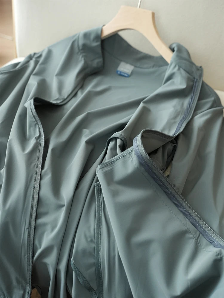 Summer UPF50+ Men's Jacket UV Protection Ice Silk Skin Coats Breathable Quick Dry Stretch Nylon Sunscreen Windbreaker Jackets