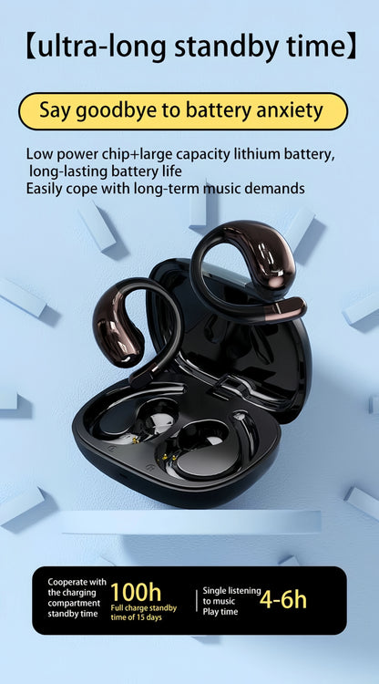 Bluetooth 6.0 OWS Earphone Sport Wireless Headphone HD Call Earbud 30dB ENC Noise Cancelling 40H Playtime for Gym Running Gaming