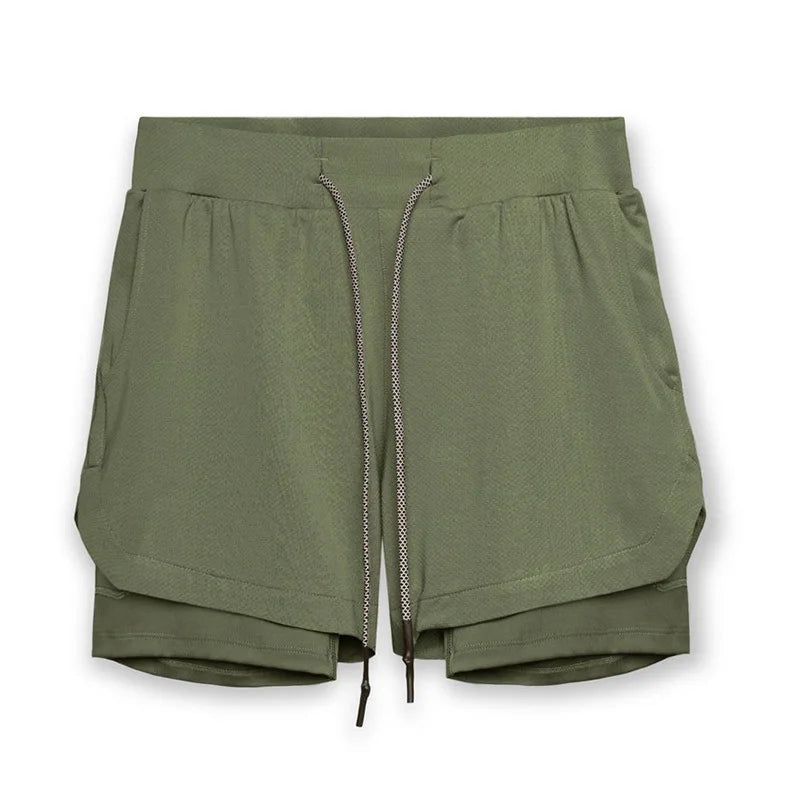 Camo Running Shorts Men Gym Sports Shorts 2 In 1 Quick Dry Workout Training Gym Fitness Jogging Short Pants Summer Men Shorts
