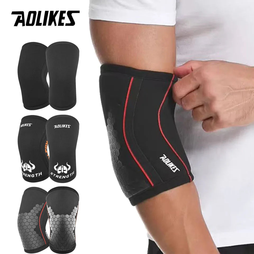 AOLIKES 1 Pair 7MM Knee Sleeves Support Injury Recovery - Neoprene Knee Brace Knee Support for Squats, Running & Gym Workout