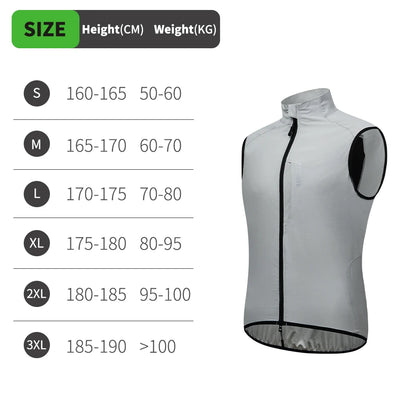WOSAWE Lightweight Cycling Vest Men Women Reflective Windproof MTB Bike Windbreaker Mesh Back Running Gilet Wind Vest Jacket