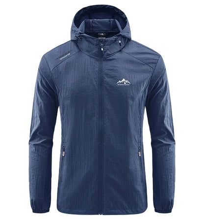 Summer Men Hiking Fishing Cycling Hooded Gym Sport Windbreaker Ultra Light Coat Men Outdoor Quick Dry Sun-Protective Thin Jacket