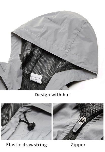 WOSAWE Autumn Winter Men Reflective Jacket Reflect Motorcycle Jacket Men /Women Waterproof Windbreaker Hoodies