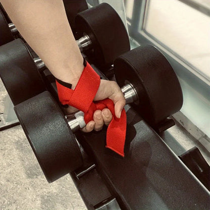 1 Pair Weight Lifting Assistance Strap Dumbbell Fitness Pure Color Belt for Deadlifts fitness gloves