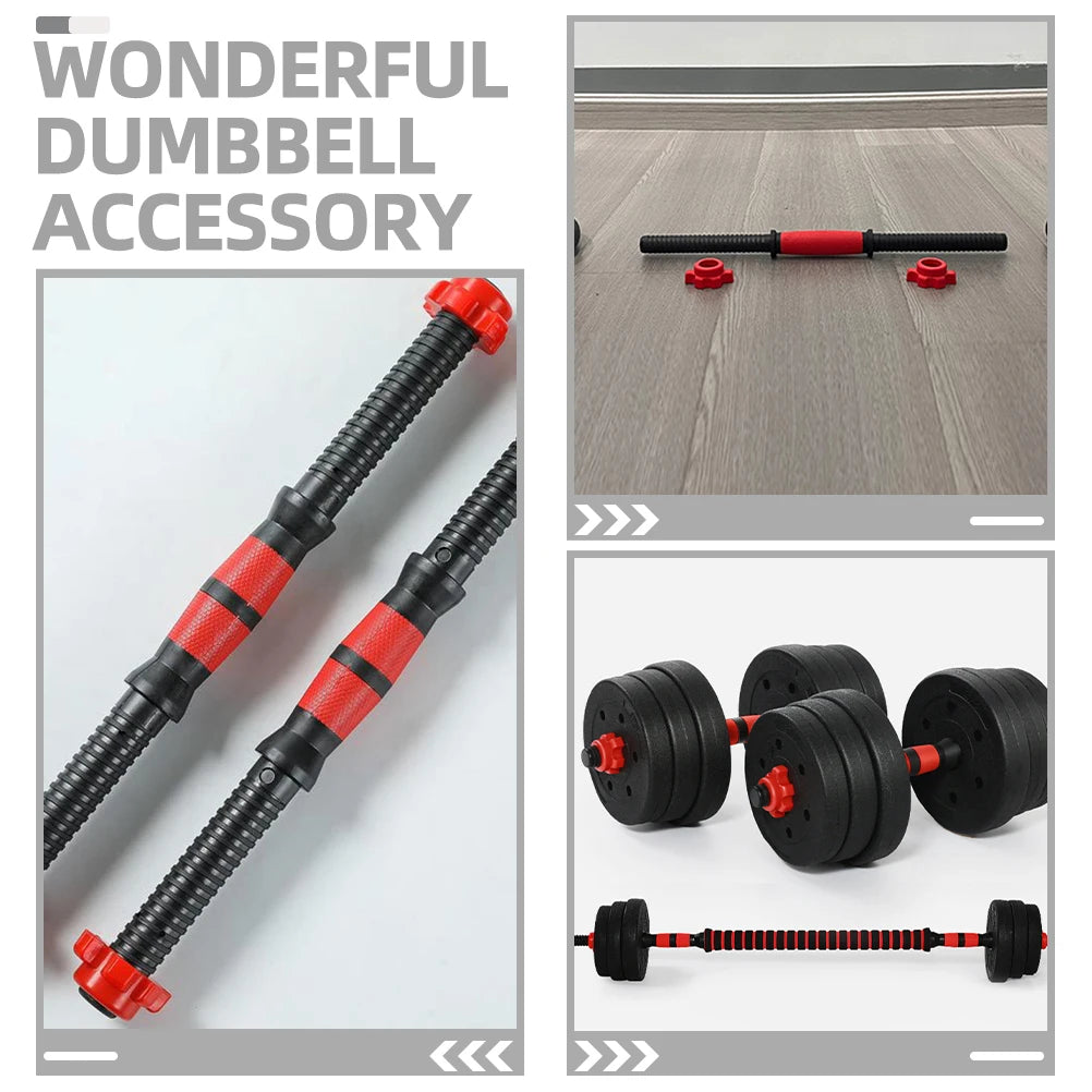 1 set Dumbbell Bar 40cm Steel PVC Material Non Slip Handle Durable Practical Weightlifting Equipment Rod Connection System