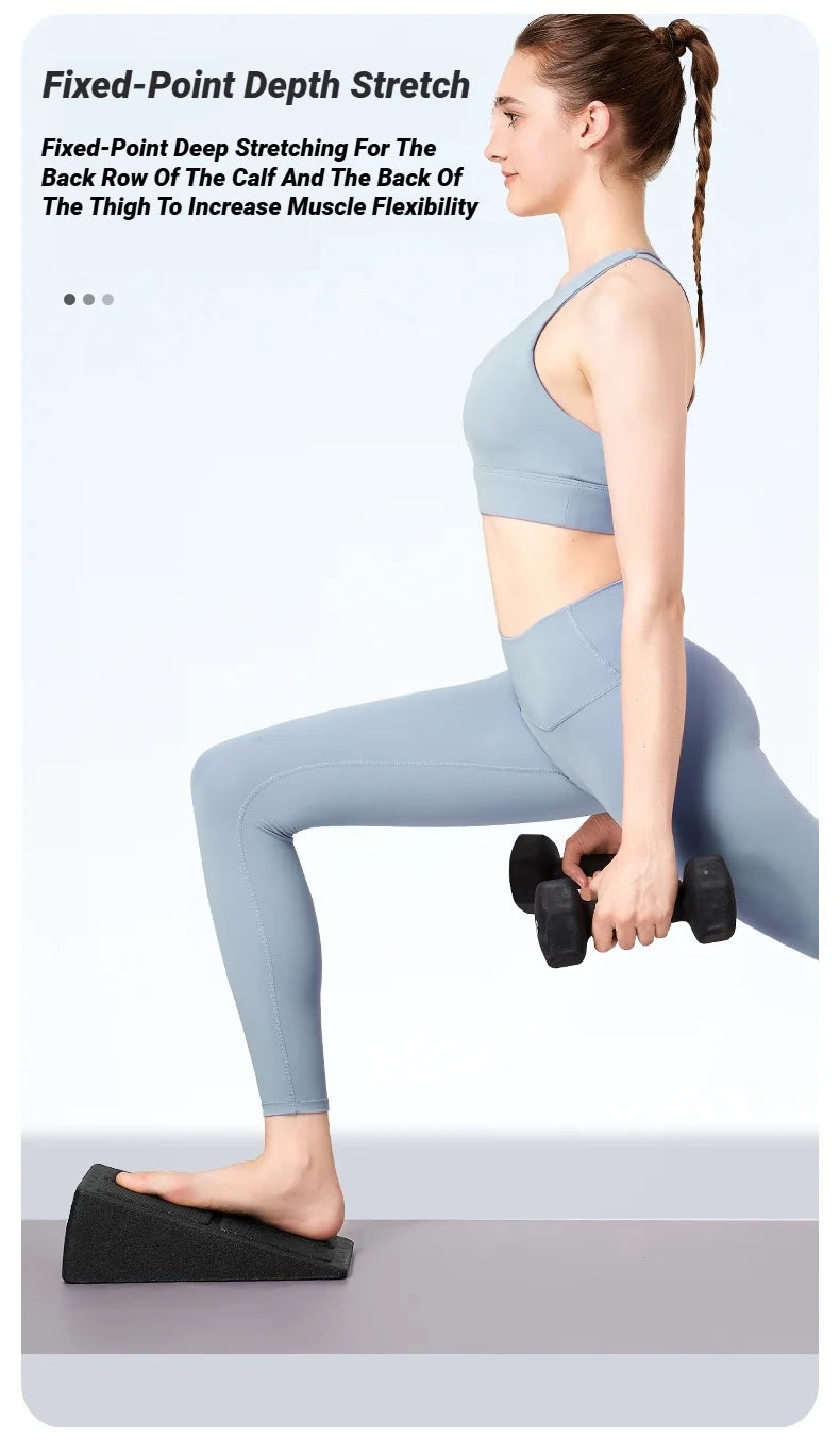 3-Piece Set Yoga Bricks Squat Wedge Blocks Block Ramp Deadlift Slant Board Adjustable Non-Slip Calf Foot Stretching Sports Gym