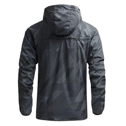 New Summer Men Hooded Jackets Anti-UV Hooded Trekking Jogging Long Sleeve Windbreaker Wear-resistant Mountain Coat Jacket Hombre