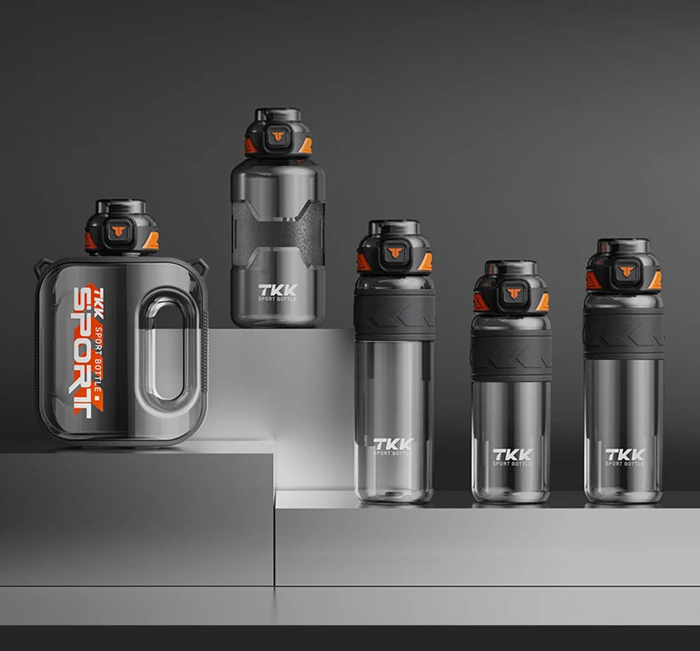 TKK 1/1.6/2L Sports Water Bottle TRITAN Large Capacity Creative Cup Heat Resistant Outdoor Adult Travel Kettle Gym Fitness Jugs