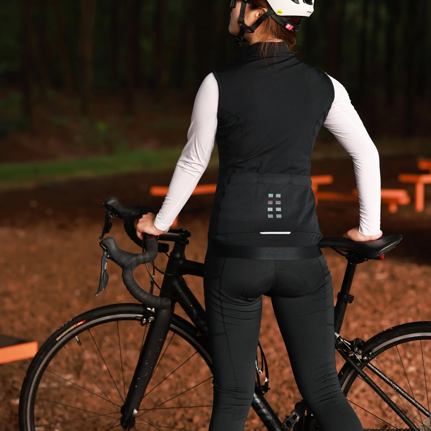 WOSAWE Thermal Winter Cycling Vest Windproof Bike Jacket Sleeveless Windbreaker Back Pockets for Men and Women