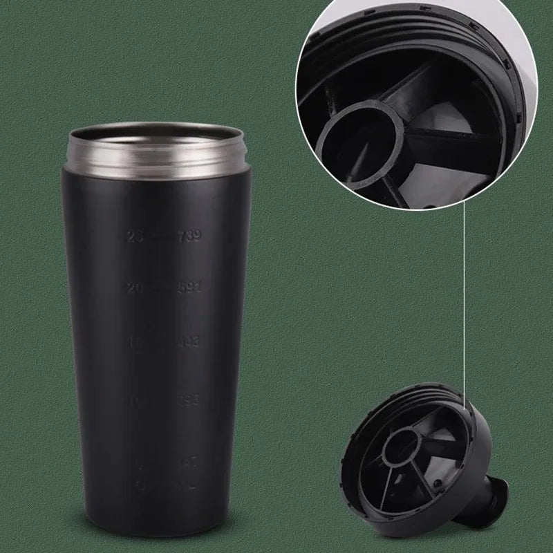 Stainless Steel Protein Shaker Cup Portable Fitness Sports Mug Nutrition Shakers Cup Water Bottles Water Cup Portable Shakers