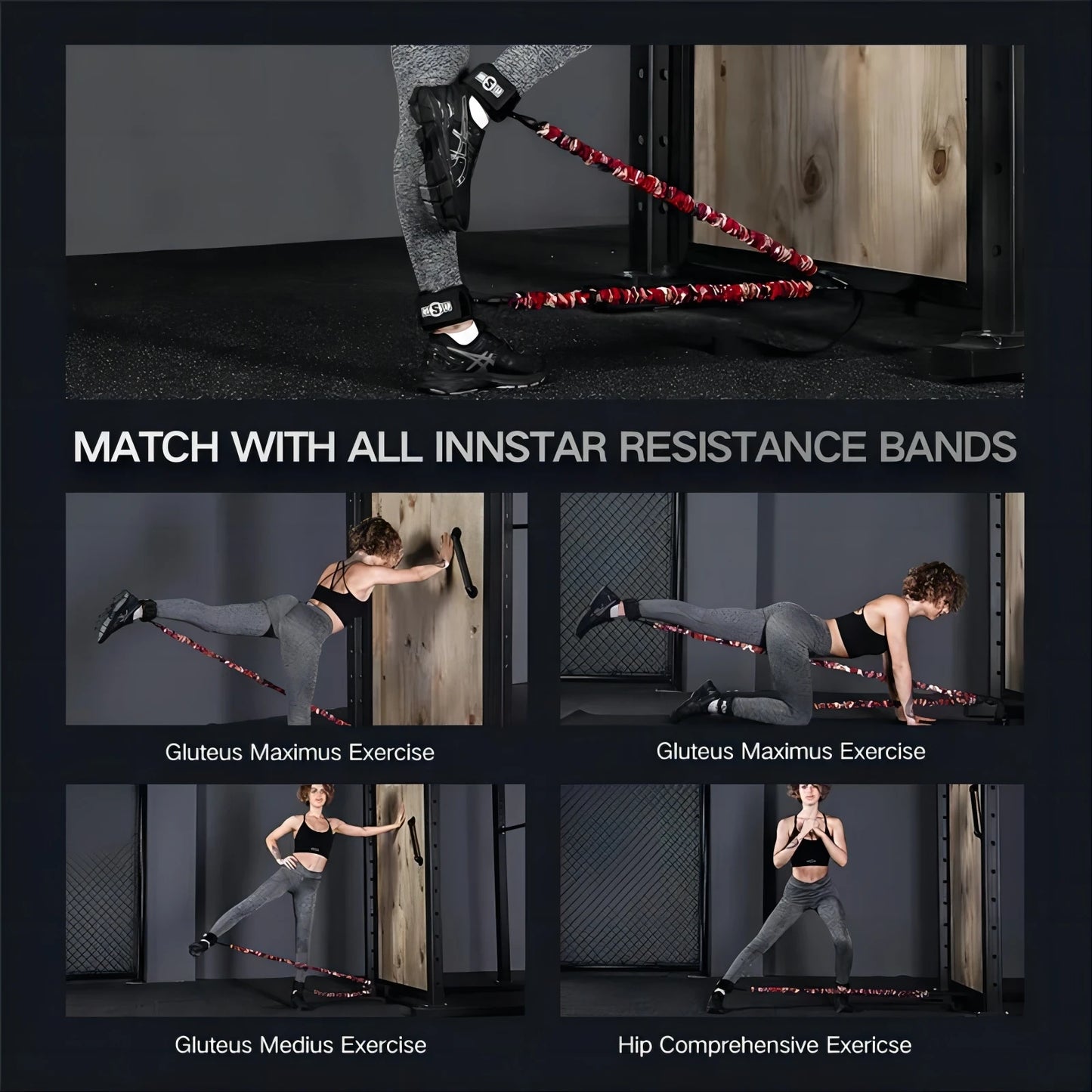 INNSTAR Resistance Bands Accessories Elastic Band Fitness Handle Foot Strap Gym Full Body Workout Bench Press Exercise Equipment