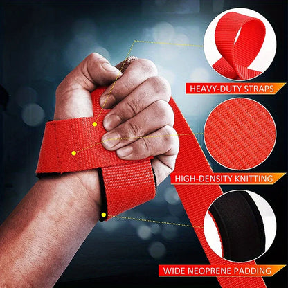 1 Pair Weight Lifting Assistance Strap Dumbbell Fitness Pure Color Belt for Deadlifts fitness gloves