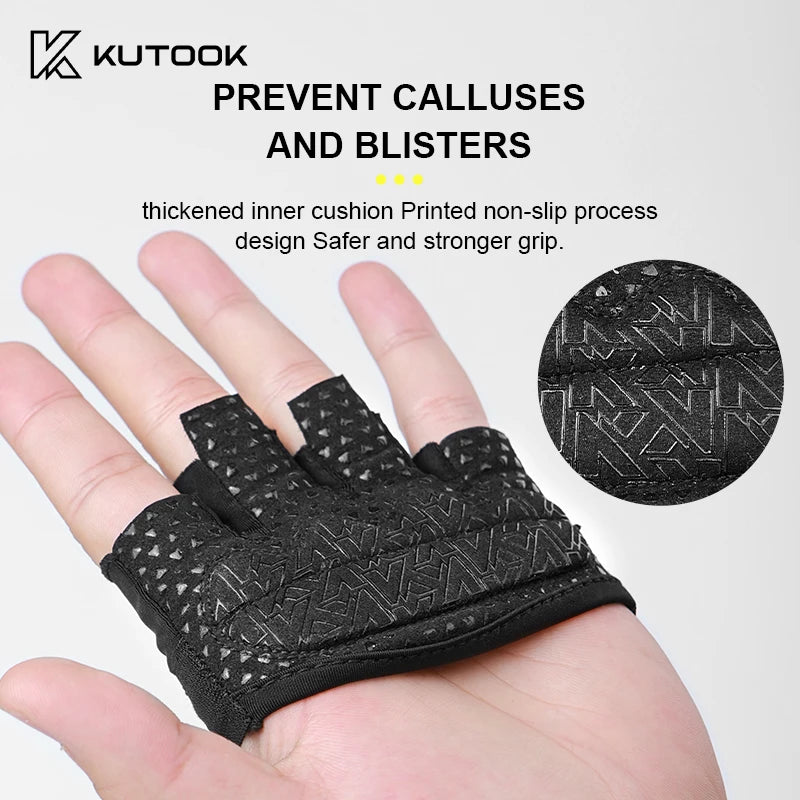 KUTOOK Men's And Women's Fitness Four Fingers Gloves Breathable Anti-slip Shock Absorption Yoga Dumbbell Cycling Sports Gloves
