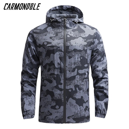 New Summer Men Hooded Jackets Anti-UV Hooded Trekking Jogging Long Sleeve Windbreaker Wear-resistant Mountain Coat Jacket Hombre