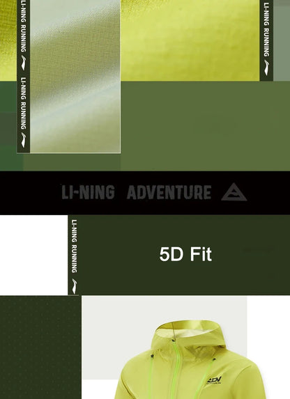 Li-Ning Men Women Professional Running Hooded Jacket Water Resistant Outdoor Mountain Wear LiNing Trail Run Windbreaker ACFV027