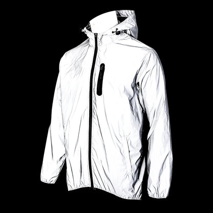 WOSAWE Autumn Winter Men Reflective Jacket Reflect Motorcycle Jacket Men /Women Waterproof Windbreaker Hoodies