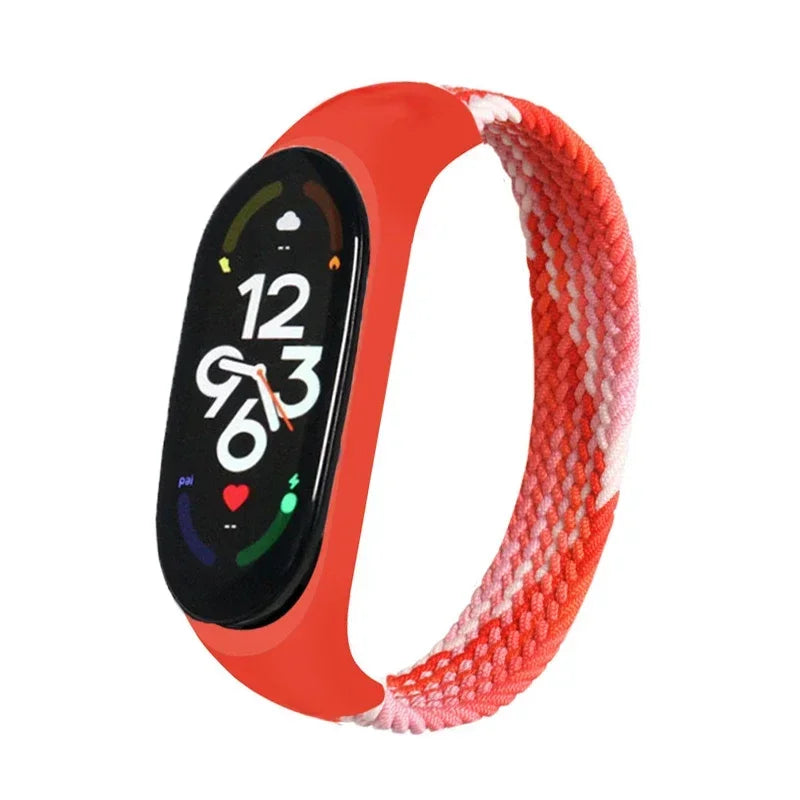 Braided Solo Loop for xiaomi Mi band 7 Watch Strap Nylon watchband NFC Bracelet smart Miband6 belt correa on Mi band 7 6 5 4 3