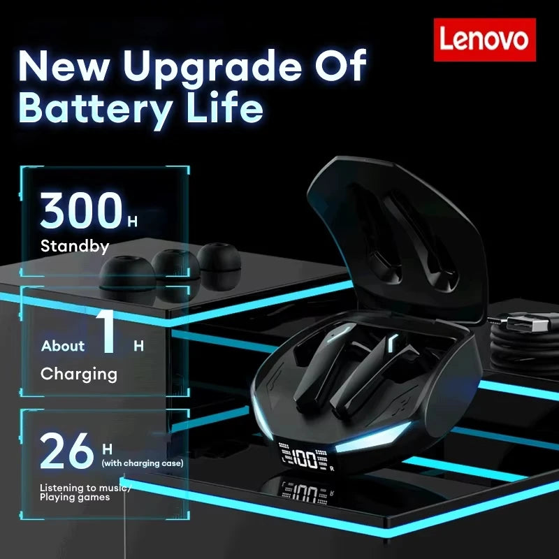 Original Lenovo XT53 Earphone Wireless Upgrade Bluetooth 5.4 Headphones Noise Reduction LED Earbuds Low Latency Gaming Headset