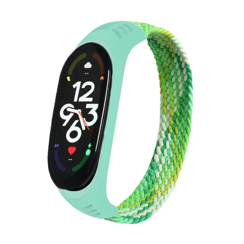Braided Solo Loop for xiaomi Mi band 7 Watch Strap Nylon watchband NFC Bracelet smart Miband6 belt correa on Mi band 7 6 5 4 3