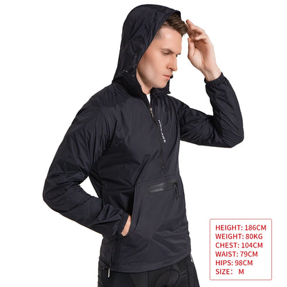 WOSAWE Men Running Jacket Reflective Windproof Waterproof Mountain Bike MTB Wind Coat Riding Bicycle Cycling Windbreaker