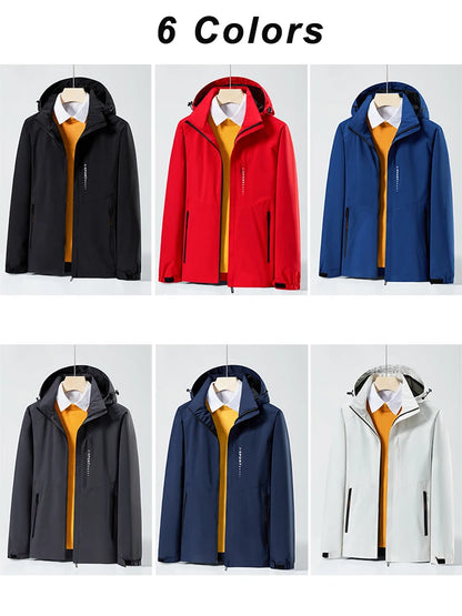 Spring Autumn Casual Jacket Men/Women Outdoor Waterproof and Windproof Hooded Windbreaker Coats