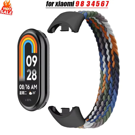 Nylon Braided Solo Loop for xiaomi Mi band 9 8 Strap Watchband NFC Watch Bracelet smart Miband belt correa on Mi band 7 6 5 4 8