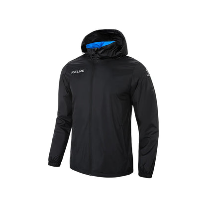 KELME Men's Windbreaker Running Jacket Soccer Kid Hooded Windproof Coat Training Waterproof Jacket Quick Dry 3801241