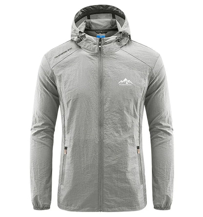 Summer Men Hiking Fishing Cycling Hooded Gym Sport Windbreaker Ultra Light Coat Men Outdoor Quick Dry Sun-Protective Thin Jacket