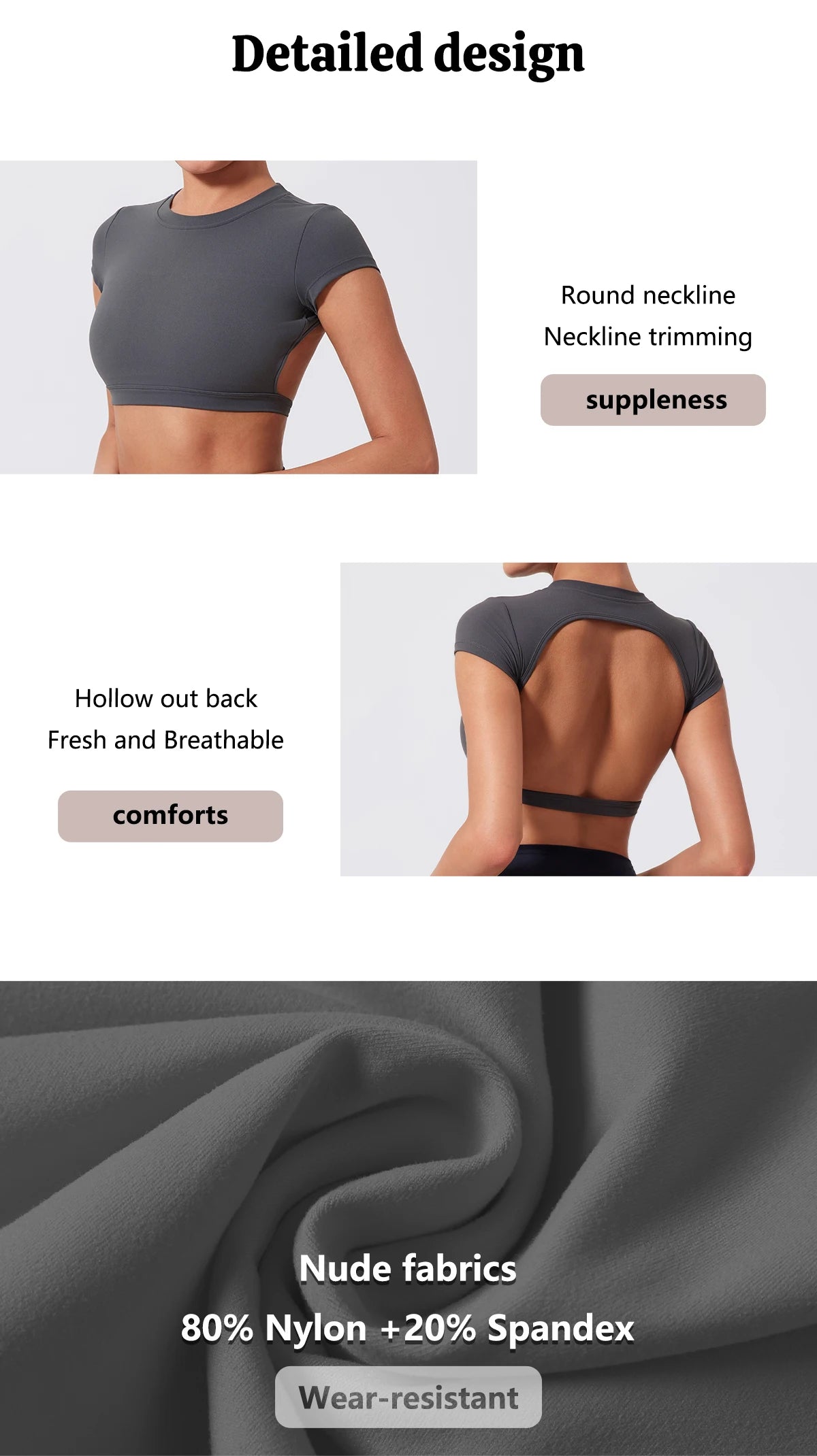 Hearuisavy Sports Shirts Workout Tops Fitness Activewear Female Quick-Dry Yoga Clothes Sport Crop Tops Backless Gym Top Women