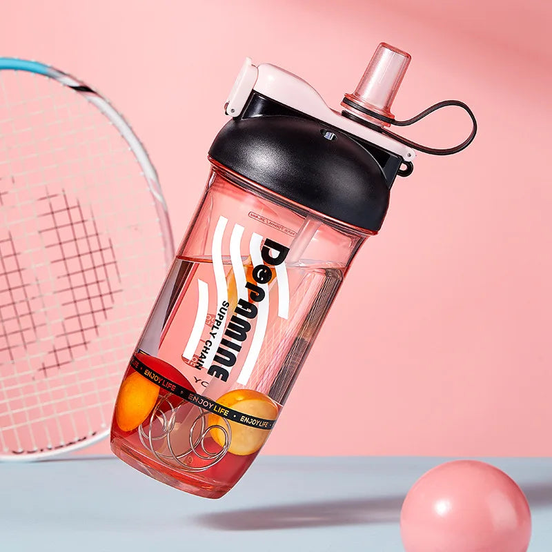 LUSQI 1PC 750ML Double Drink Shaker Water Bottle Protein Powder Shaker Mixing Cup For Fitness Gym Shaker Portable Water Bottle