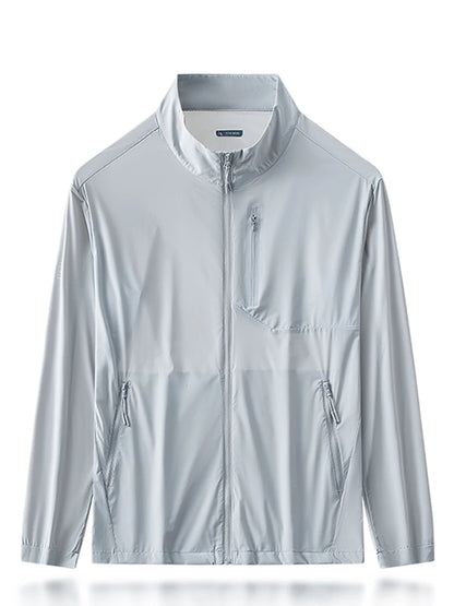 Summer UPF50+ Men's Jacket UV Protection Ice Silk Skin Coats Breathable Quick Dry Stretch Nylon Sunscreen Windbreaker Jackets