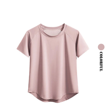 DRUR Yoga Tops Sportswear Woman Gym Shirts Breathable Quick Dry Short Sleeve Workout T Shirt Jogger Running T Shirt Yogawear New