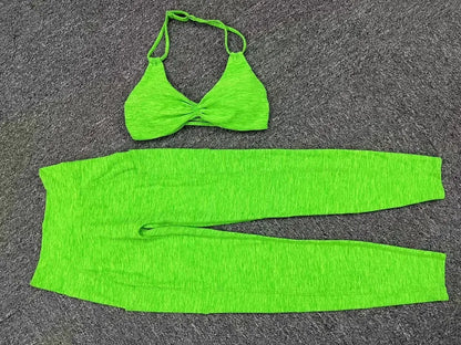 Sexy 2PCS Yoga Set Gym Suits with Shorts Crop Top Sports Bra Women Tracksuit Shorts 2 Pieces Running Clothing Fitness Clothing