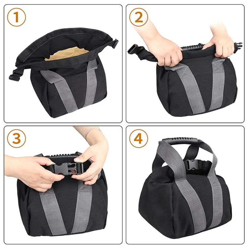 Kettlebell Weightlifting Training Sandbag Adjustable Soft Canvas Heavy Duty Fillable Sand Bag Dumbbell Home Fitness Equipment