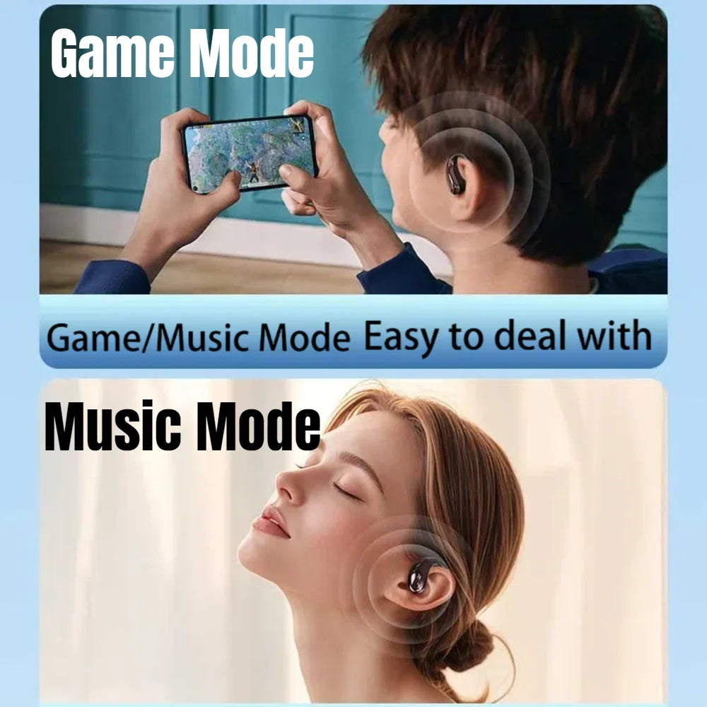 Bluetooth 6.0 OWS Earphone Sport Wireless Headphone HD Call Earbud 30dB ENC Noise Cancelling 40H Playtime for Gym Running Gaming