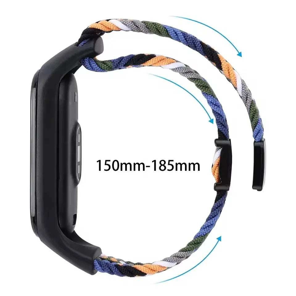 Nylon Braided Strap For Mi Band 9 8 Bracelet Magnetic Buckle Watchband For Xiaomi Mi Band 7 6 5 4 3 Wristband Correa Accessories