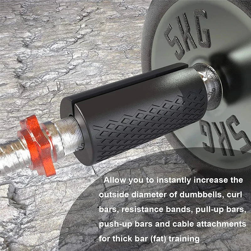 1 PC/2PC GOUNOD Barbell Dumbbell Grip Thick Bar Handle Silicone Anti-slip Pad Thick Bar Handle Weightlifting Fat Pull Grip