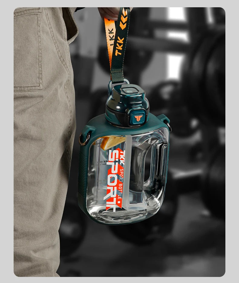 TKK 1/1.6/2L Sports Water Bottle TRITAN Large Capacity Creative Cup Heat Resistant Outdoor Adult Travel Kettle Gym Fitness Jugs