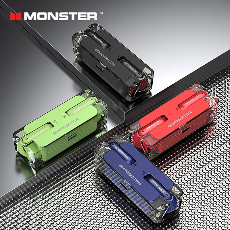 Monster XKT08 Earphone Bluetooth 5.3 Ture Wireless Earbuds Low Latency Noise Reduction Headphones Gaming Sports Headset With Mic