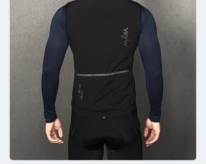 YKYWBIKE Men Cycling Gelit Thermal Fleece Bicycle Windbreaker Sleeveless Bike Vest Windproof Waterproof Cycling Windshield