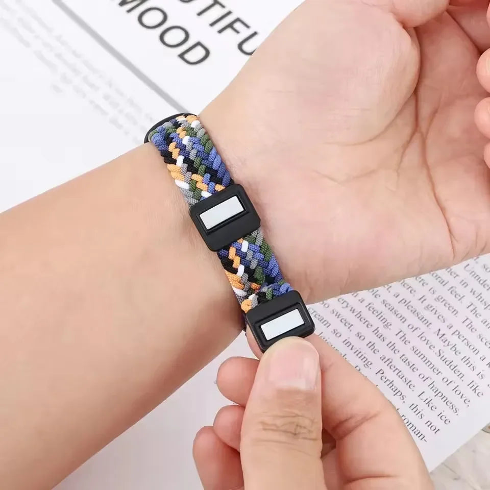 Nylon Braided Strap For Mi Band 9 8 Bracelet Magnetic Buckle Watchband For Xiaomi Mi Band 7 6 5 4 3 Wristband Correa Accessories