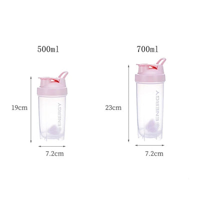 500/700MLSports Water Bottle Protein Shaker Outdoor Travel Portable JuiceCup Sports protein powder shaker cup