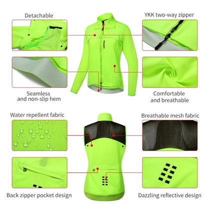 WOSAWE Windproof & Waterproof Reflective Cycling Jacket