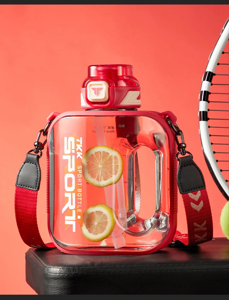 TKK 1/1.6/2L Sports Water Bottle TRITAN Large Capacity Creative Cup Heat Resistant Outdoor Adult Travel Kettle Gym Fitness Jugs