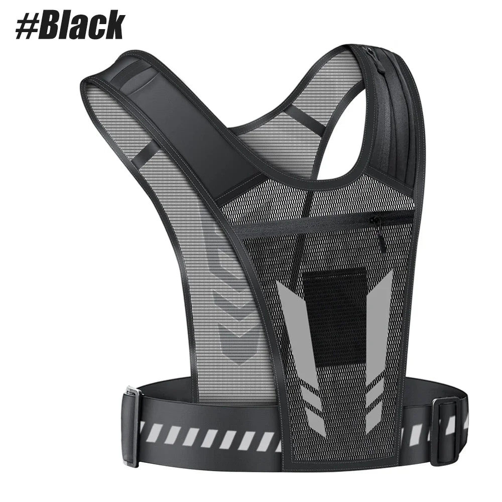 Reflective Running Phone Holder Vest for Men and Women, Jogging, Walking, Exercise,Gym, Workout, 1Pc Adjustable Strap Key Pocket