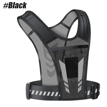 Reflective Running Phone Holder Vest for Men and Women, Jogging, Walking, Exercise,Gym, Workout, 1Pc Adjustable Strap Key Pocket