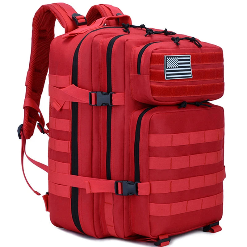 45L Tactical Backpack Outdoor Traveling Bag Fitness MOLLE Backpack School Pack GYM EDC Hiking Rucksack Witch Bottle Holder