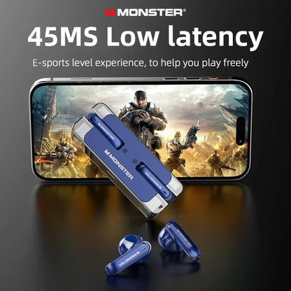 Monster XKT08 Earphone Bluetooth 5.3 Ture Wireless Earbuds Low Latency Noise Reduction Headphones Gaming Sports Headset With Mic